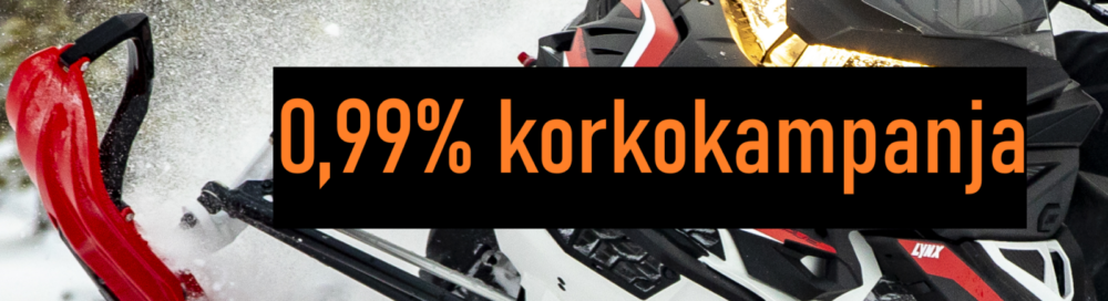 Rahoituskorko tarjous 0.99% moottorikelkkoihin