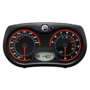 Ulkoilman ja moottorin lämpötilan mittari