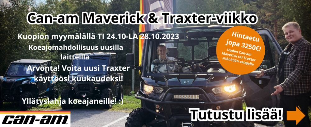 Can-am Maverick & Traxter viikko TI 24.10.- PE 28.10.2023