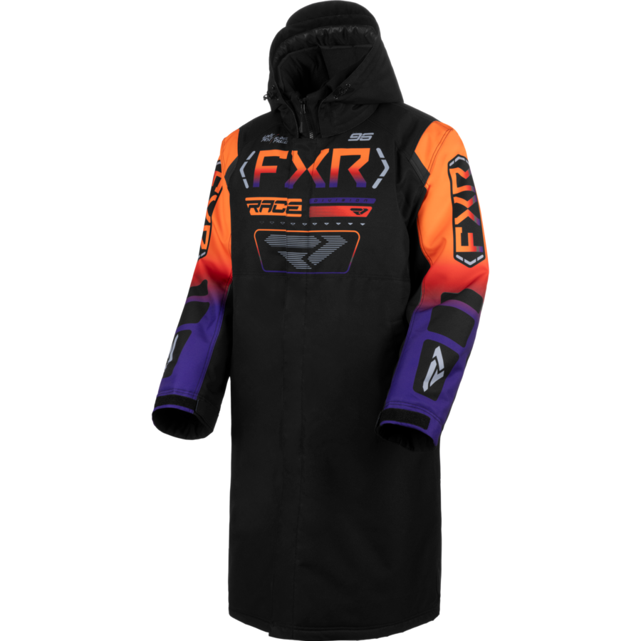 FXR Lämmittely-/varikkotakki Black Orange Purple