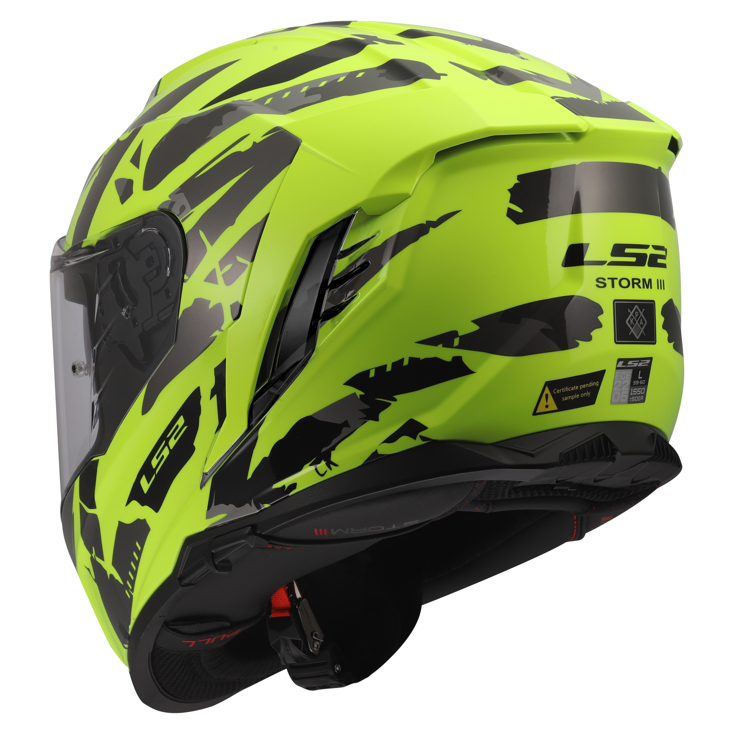 LS2 FF818 STORM III KAOS H-V YELLOW - Image 3
