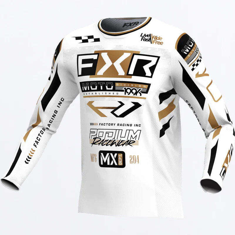 FXR Podium Gladiator MX Jersey White/Black/Gold