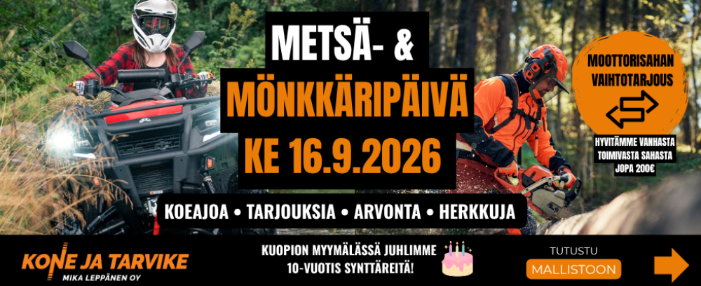 Metsä ja mönkkäripäivä 16.09 Leppäsellä